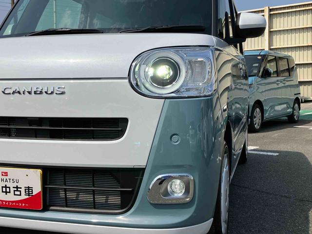 ムーヴキャンバスストライプスＧターボ両側電動スライドドア　ＬＥＤヘッドライト＆フォグランプ　シートヒーター　保温カップホルダー　電動駐車ブレーキ　バックカメラ　ステアリングスイッチ　自動追従クルコン　衝突被害軽減ブレーキ（千葉県）の中古車