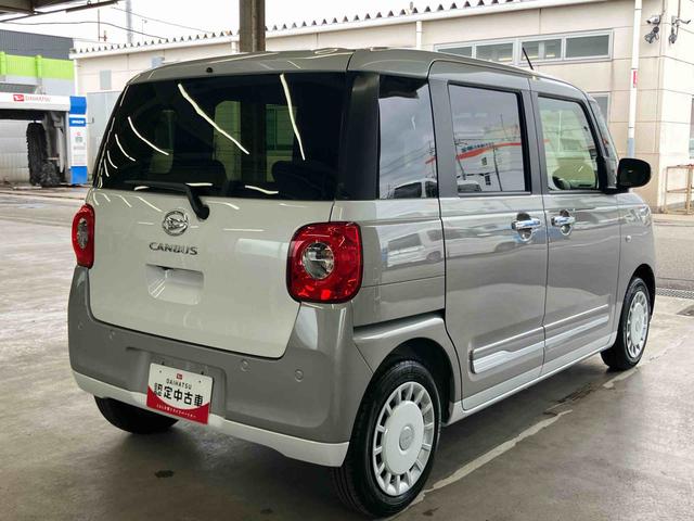 ムーヴキャンバスストライプスＧ衝突回避支援　横滑り防止装置　両側電動スライドドア　置きラクボックス　ホットカップホルダー　オートブレーキホールド付き電動パーキング　前席シートヒーター　プッシュエンジンスタート　キーフリーシステム（千葉県）の中古車