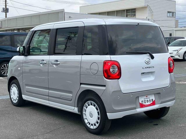 ムーヴキャンバスストライプスＧターボターボ　バックカメラ　全車速追従クルコン　ＬＥＤヘッドライト　オートライト　衝突被害軽減装置　コーナーセンサー　両側電動スライド　シートヒーター　電動駐車ブレーキ　ホッとカップホルダー　置き楽ボックス（千葉県）の中古車