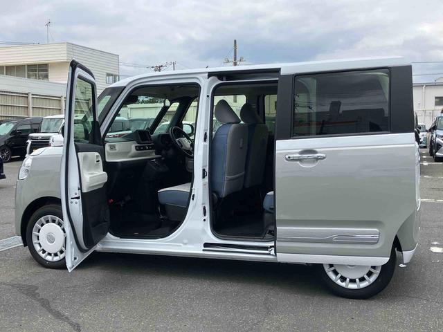 ムーヴキャンバスストライプスＧターボターボ　バックカメラ　全車速追従クルコン　ＬＥＤヘッドライト　オートライト　衝突被害軽減装置　コーナーセンサー　両側電動スライド　シートヒーター　電動駐車ブレーキ　ホッとカップホルダー　置き楽ボックス（千葉県）の中古車