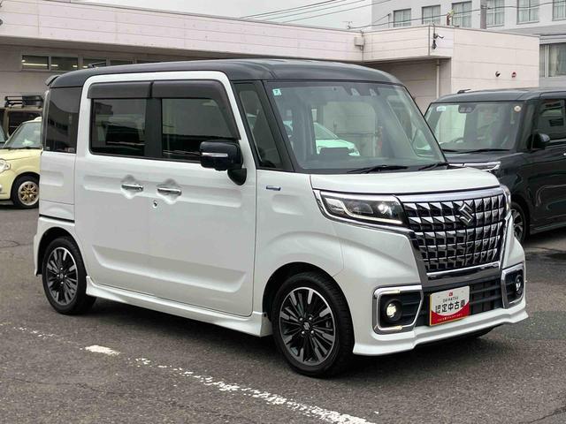 スペーシアカスタムハイブリッドXSターボハイブリッド ターボ 9型ナビ/TV/DVD/BT/USB 全周囲カメラ ETC 全車速追従クルコン 運転席シートヒーター LEDヘッドライト オートライト 衝突軽減装置 両側電動スライドドア アルミ(千葉県)の中古車