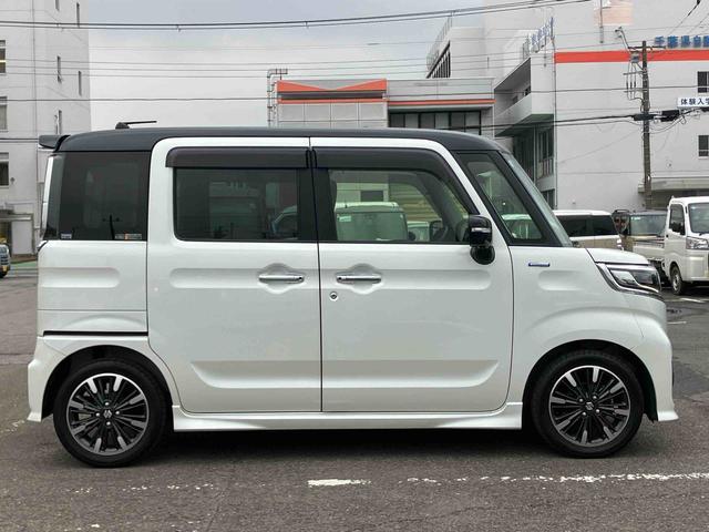 スペーシアカスタムハイブリッドXSターボハイブリッド ターボ 9型ナビ/TV/DVD/BT/USB 全周囲カメラ ETC 全車速追従クルコン 運転席シートヒーター LEDヘッドライト オートライト 衝突軽減装置 両側電動スライドドア アルミ(千葉県)の中古車