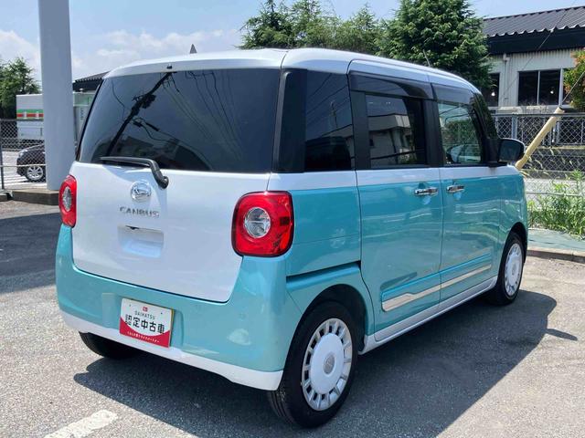 ムーヴキャンバスストライプスGパノラマカメラ連動フルセグナビ USB接続 ブルートゥース対応 フロント.リヤドライブレコーダー連動 置きラクボックス ホットカップホルダー 前席シートヒーター 電動パーキングブレーキ 両側パワスラ(千葉県)の中古車