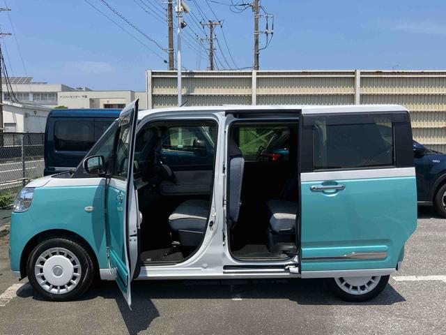 ムーヴキャンバスストライプスGパノラマカメラ連動フルセグナビ USB接続 ブルートゥース対応 フロント.リヤドライブレコーダー連動 置きラクボックス ホットカップホルダー 前席シートヒーター 電動パーキングブレーキ 両側パワスラ(千葉県)の中古車