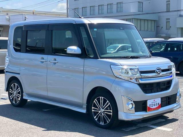 タントカスタムＲＳ　トップエディションＳＡIIターボ　ナビ／ワンセグ／ＵＳＢ／ＣＤ　バックカメラ　トップシェイドガラス　ＬＥＤヘッドライト　オートライト　衝突軽減装置　両側電動スライド　革巻ステアリング　キーフリー　イモビライザー　盗難防止警報（千葉県）の中古車