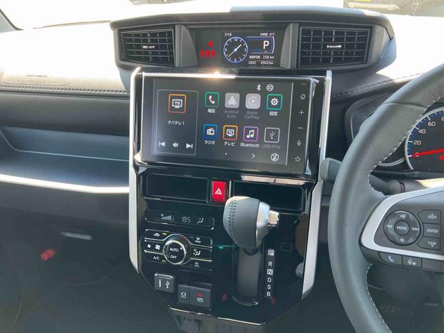 トールカスタムＧ９型ディスプレイオーディオ／ＴＶ／ＢＴ／ＵＳＢ　バックカメラ　全車速追従クルコン　ＬＥＤヘッドライト　オートライト　スマアシ　コーナーセンサー　電動駐車ブレーキ　キーフリー　革巻きステアリング　アルミ（千葉県）の中古車