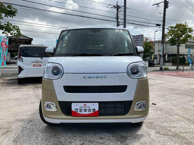 ムーヴキャンバスストライプスG衝突回避支援ブレーキ 両側電動スライドドア 運転席助手席ヒートシーター LEDヘッドライト LEDバックフォグライト キーフリー 2トーンカラー(千葉県)の中古車