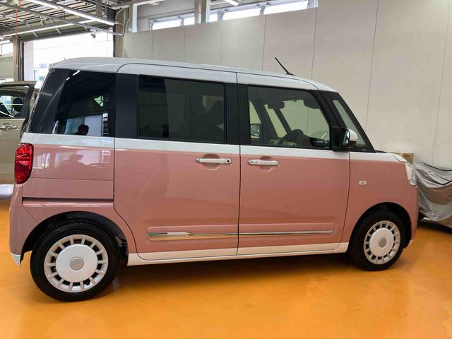 ムーヴキャンバスストライプスGスマアシ ダイハツ予防安全機能 置きラクボックス ホットカップホルダー オートブレーキホールド付き電動パーキング 前席シートヒータ 助手席シートバックポケット+ショッピングフック アイドリングストップ(千葉県)の中古車