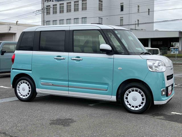 ムーヴキャンバスストライプスＧ両側電動スライドドア　ＬＥＤヘッドライト＆フォグランプ　シートヒーター　保温カップホルダー　電動駐車ブレーキ　バックカメラ　ステアリングスイッチ　コーナーセンサー　衝突被害軽減ブレーキ（千葉県）の中古車