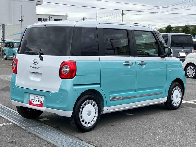 ムーヴキャンバスストライプスＧ両側電動スライドドア　ＬＥＤヘッドライト＆フォグランプ　シートヒーター　保温カップホルダー　電動駐車ブレーキ　バックカメラ　ステアリングスイッチ　コーナーセンサー　衝突被害軽減ブレーキ（千葉県）の中古車