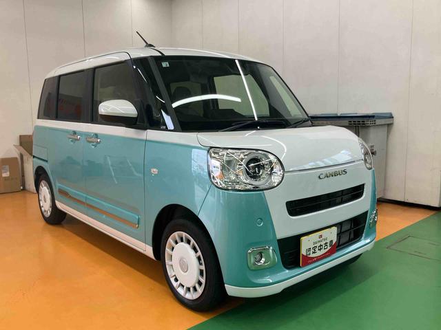 ムーヴキャンバスストライプスGスマアシ ダイハツ予防安全機能 置きラクボックス ホットカップホルダー オートブレーキホールド付き電動パーキング 前席シートヒーター オートライト オートハイビーム LEDヘッドライト(千葉県)の中古車