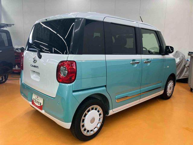 ムーヴキャンバスストライプスGスマアシ ダイハツ予防安全機能 置きラクボックス ホットカップホルダー オートブレーキホールド付き電動パーキング 前席シートヒーター オートライト オートハイビーム LEDヘッドライト(千葉県)の中古車