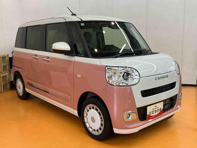 ムーヴキャンバスストライプスＧスマアシ　ダイハツ予防安全機能　両側電動スライドドア　置きラクボックス　ホットカップホルダー　オートブレーキホールド付き電動パーキング　前席シートヒーター　前後コーナーセンサー　アイドリングストップ（千葉県）の中古車
