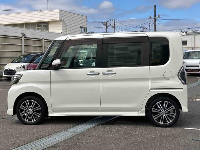 タントカスタムＲＳ　トップエディションＳＡIIIターボ　８型ナビ／ＴＶ／ＤＶＤ／ＢＴ／ＵＳＢ　バックカメラ　運転席シートヒーター　トップシェイドガラス　ＬＥＤヘッドライト　衝突軽減装置　両側電動スライドドア　革巻ハンドル　キーフリー　イモビライザー（千葉県）の中古車