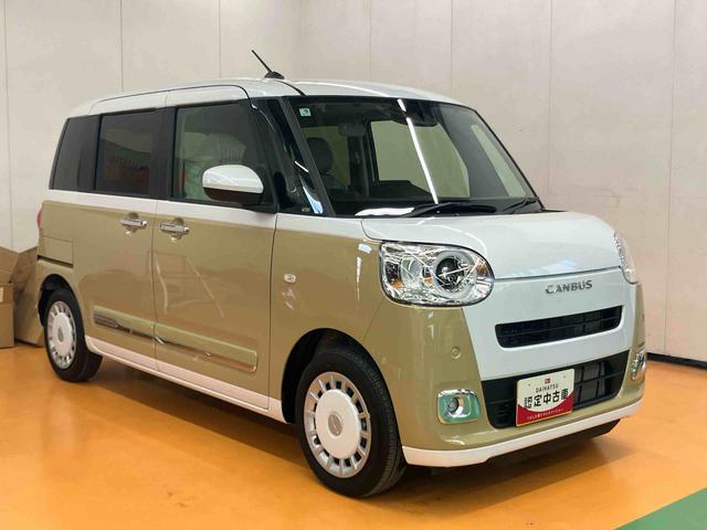ムーヴキャンバスストライプスＧスマアシ　ダイハツ予防安全機能　置きラクボックス　ホットカップホルダー　オートブレーキホールド付き電動パーキング　前席シートヒーター　両側電動スライドドア　オートライト　　オートハイビーム（千葉県）の中古車