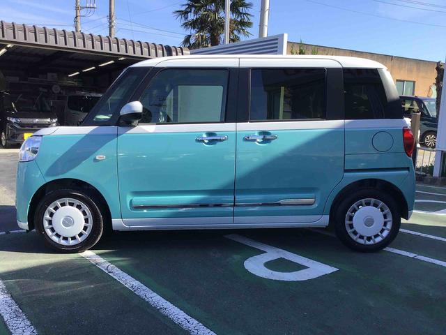 ムーヴキャンバス 中古車 ストライプスＧ両側電動パワースライドドア・サイドエアバック・カーテンシールドエアバック・４方向コーナーセンサー・シートヒーター付き