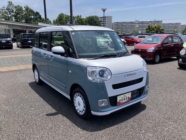ムーヴキャンバスストライプスＧ　前席シートヒーター　パノラマ対応カメラ保証　新車保証・まごころ保証　１年間・走行距離無制限付き（東京都）の中古車