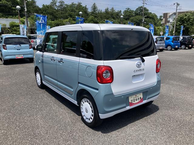 ムーヴキャンバスストライプスＧ　前席シートヒーター　パノラマ対応カメラ保証　新車保証・まごころ保証　１年間・走行距離無制限付き（東京都）の中古車