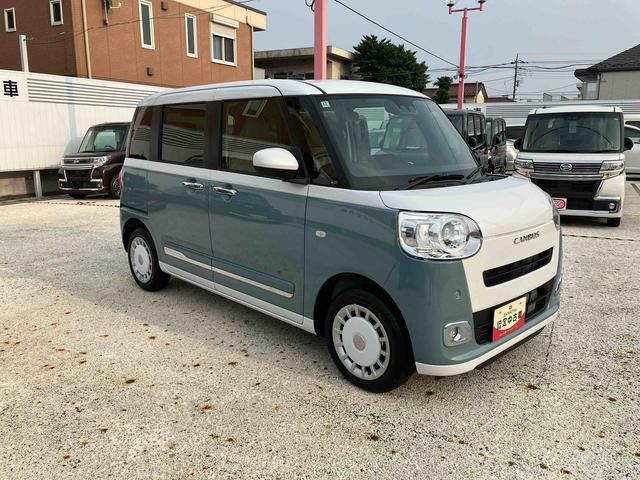 ムーヴキャンバスストライプスＧ　電動パーキングブレーキ　キーフリー保証　新車保証・まごころ保証　１年間・走行距離無制限付き　電動パーキングブレーキ　前席シートヒーター　ＬＥＤフォグランプ　ＬＥＤヘッドランプ　オートライト　キーフリーシステム（東京都）の中古車