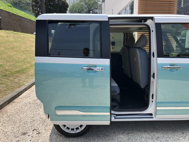 ムーヴキャンバスストライプスＧ　前席シートヒーター　キーフリーシステム保証　新車保証・まごころ保証　１年間・走行距離無制限付き　前席シートヒーター　キーフリーシステム　電動パーキングブレーキ　ホッとカップホルダー　コーナーセンサー（東京都）の中古車
