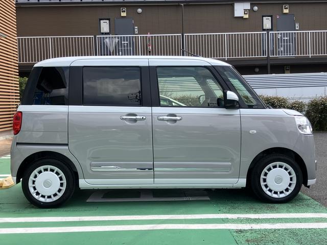 ムーヴキャンバスストライプスＧ　両側電動スライドドア　ＬＥＤヘッドランプ保証　新車保証・まごころ保証　１年間・走行距離無制限付き　ＬＥＤヘッドランプ　ＬＥＤフォグランプ　キーフリーシステム　前席シートヒーター　電動パーキングブレーキ　オートライト　オートエアコン（東京都）の中古車