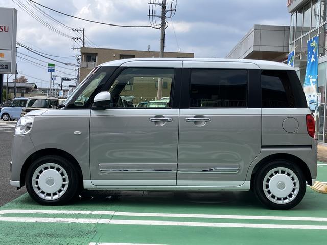 ムーヴキャンバスストライプスＧ　両側電動スライドドア　ＬＥＤヘッドランプ保証　新車保証・まごころ保証　１年間・走行距離無制限付き　ＬＥＤヘッドランプ　ＬＥＤフォグランプ　キーフリーシステム　前席シートヒーター　電動パーキングブレーキ　オートライト　オートエアコン（東京都）の中古車