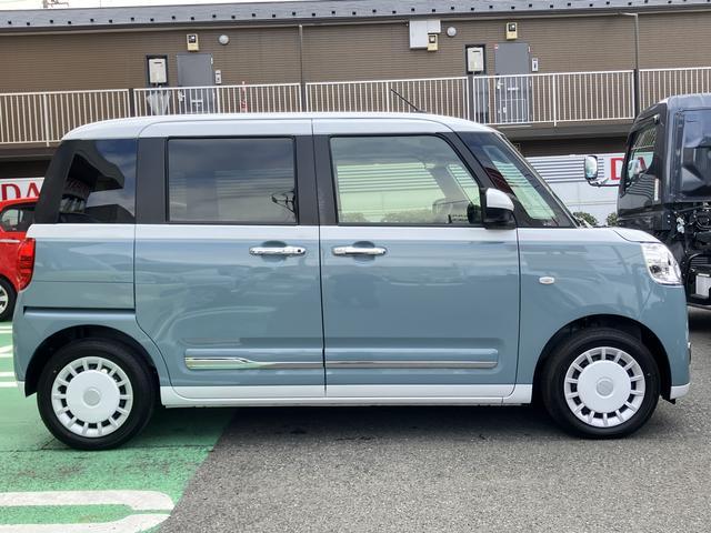 ムーヴキャンバスストライプスＧ　前席シートヒーター　キーフリーシステム保証　新車保証・まごころ保証　１年間・走行距離無制限付き　前席シートヒーター　電動パーキングブレーキ　キーフリーシステム　コーナーセンサー　ホッとカップホルダー　両側電動スライドドア（東京都）の中古車