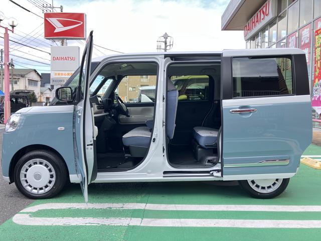 ムーヴキャンバスストライプスＧ　前席シートヒーター　キーフリーシステム保証　新車保証・まごころ保証　１年間・走行距離無制限付き　前席シートヒーター　電動パーキングブレーキ　キーフリーシステム　コーナーセンサー　ホッとカップホルダー　両側電動スライドドア（東京都）の中古車