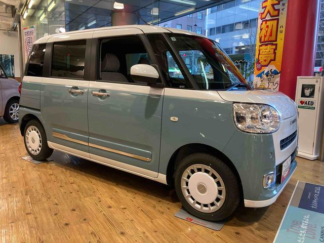 ムーヴキャンバスストライプスG パノラマモニター 純正7インチナビ スマアシ保証 新車保証・まごころ保証 1年間・走行距離無制限付き 両側パワースライドドア LEDヘッドランプ 置きラクボックス ホッとカップホルダー 運転席助手席シートヒーター 電動パーキングブレーキ(東京都)の中古車