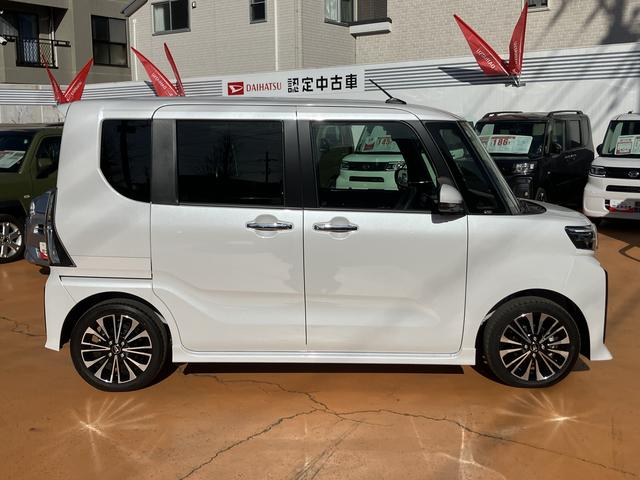 タントカスタムＲＳ　ＣＤチューナー　パノラマモニター対応カメラ保証　新車保証・まごころ保証　１年間・走行距離無制限付き　両側電動スライドドア　キーフリーシステム　ＬＥＤヘッドランプ　ＬＥＤフォグランプ　前席シートヒーター　電動パーキングブレーキ（東京都）の中古車