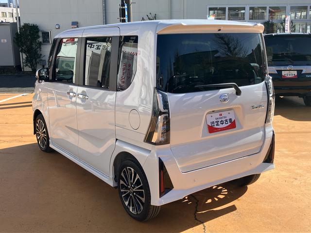 タントカスタムＲＳ　ＣＤチューナー　パノラマモニター対応カメラ保証　新車保証・まごころ保証　１年間・走行距離無制限付き　両側電動スライドドア　キーフリーシステム　ＬＥＤヘッドランプ　ＬＥＤフォグランプ　前席シートヒーター　電動パーキングブレーキ（東京都）の中古車