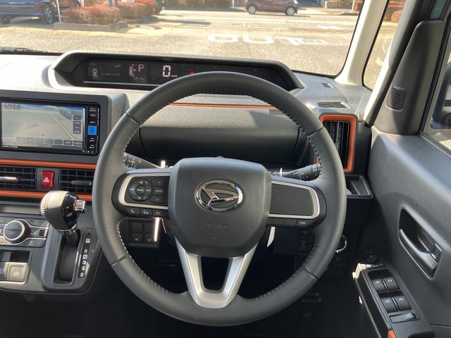 タントファンクロスターボ 純正7インチナビ パノラマモニター保証 新車保証・まごころ保証 1年間・走行距離無制限付き 純正7インチナビ パノラマモニター 両側電動スライドドア 前席シートヒーター 電動パーキングブレーキ キーフリーシステム オートライト(東京都)の中古車