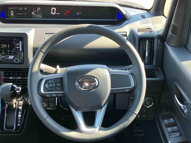 タントカスタムＲＳインタークーラーターボエンジン　パノラマモニター対応カメラ　両側電動スライドドア　両席シートヒーター　６コーナーセンサー　電動パーキングブレーキ　ＵＳＢソケット　ＬＥＤヘッドランプ（東京都）の中古車