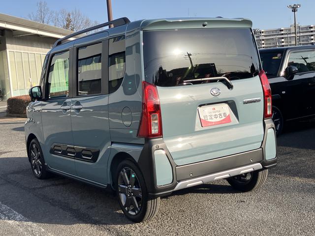 タントファンクロスターボ　両側電動スライドドア　シートヒーター保証　新車保証・まごころ保証　１年間・走行距離無制限付き　両側電動スライドドア　電動パーキングブレーキ　前席シートヒーター　ＬＥＤヘッドランプ　コーナーセンサー　キーフリーシステム（東京都）の中古車