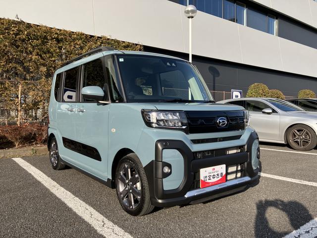 タントファンクロスターボ　両側電動スライドドア　シートヒーター保証　新車保証・まごころ保証　１年間・走行距離無制限付き　両側電動スライドドア　電動パーキングブレーキ　前席シートヒーター　ＬＥＤヘッドランプ　コーナーセンサー　キーフリーシステム（東京都）の中古車