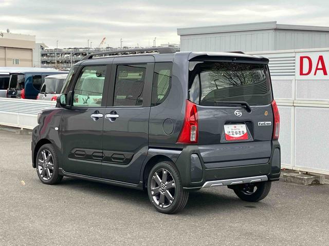 タントファンクロスターボ　９インチディスプレイオーディオ装備保証　新車保証・まごころ保証　１年間・走行距離無制限付き　９インチディスプレイオーディオ　パノラマモニター　両側電動スライドドア　前席シートヒーター　電動パーキングブレーキ　スマートパノラマパーキング（東京都）の中古車