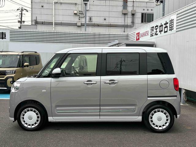 ムーヴキャンバスストライプスＧ　９インチディスプレイオーディオ装備保証　新車保証・まごころ保証　１年間・走行距離無制限付き・９インチディスプレイオーディオ装備・ＬＥＤヘッドライト装備・シートヒーター装備（東京都）の中古車
