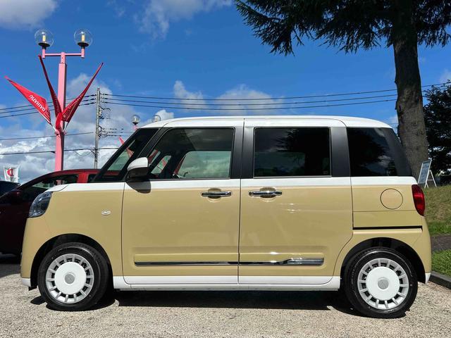 ムーヴキャンバスストライプスG 届け出済み未使用車保証 新車保証・まごころ保証 1年間・走行距離無制限付き・パノラマカメラ・両ドア電動スライドドア・シートヒーター装備・LEDヘッドライト装備・スマートアシスト装備(東京都)の中古車