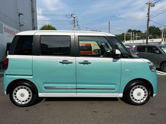 ムーヴキャンバスストライプスＧ　前席シートヒーター　電動パーキングブレーキ保証　新車保証・まごころ保証　１年間・走行距離無制限付き　前席シートヒーター　キーフリーシステム　電動パーキングブレーキ　コーナーセンサー　オートライト　ＬＥＤヘッドランプ（東京都）の中古車