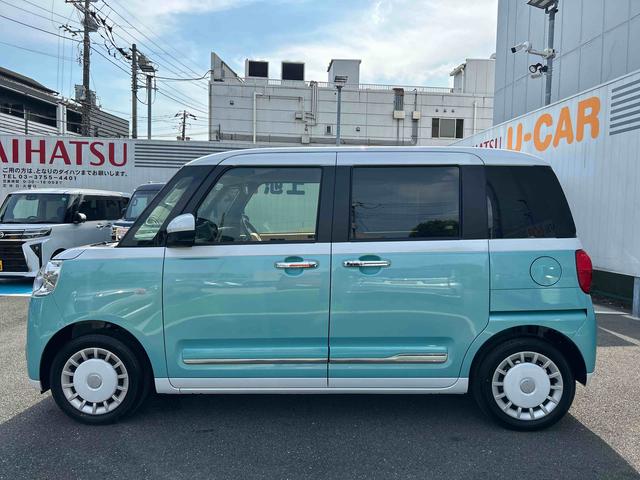 ムーヴキャンバスストライプスＧ　前席シートヒーター　電動パーキングブレーキ保証　新車保証・まごころ保証　１年間・走行距離無制限付き　前席シートヒーター　キーフリーシステム　電動パーキングブレーキ　コーナーセンサー　オートライト　ＬＥＤヘッドランプ（東京都）の中古車