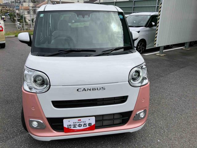 ムーヴキャンバスストライプスＧスマアシ　ダイハツ予防安全機能　置きラクボックス　ホットカップホルダー　オートブレーキホールド付き電動パーキング　前席シートヒーター　オートライト　オートハイビーム　ＬＥＤヘッドライト（千葉県）の中古車