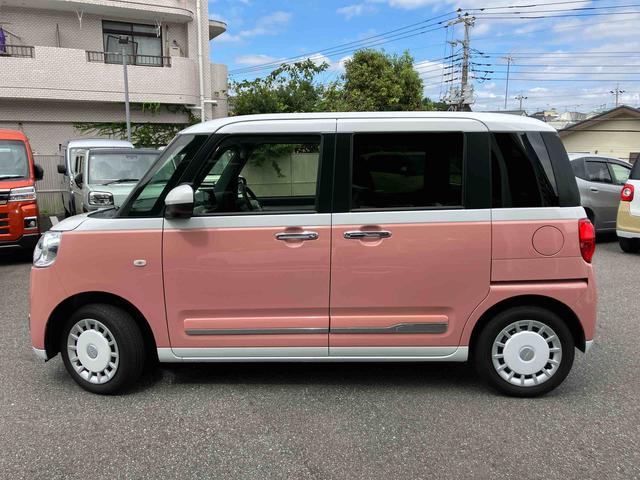 ムーヴキャンバスストライプスＧスマアシ　ダイハツ予防安全機能　置きラクボックス　ホットカップホルダー　オートブレーキホールド付き電動パーキング　前席シートヒーター　オートライト　オートハイビーム　ＬＥＤヘッドライト（千葉県）の中古車