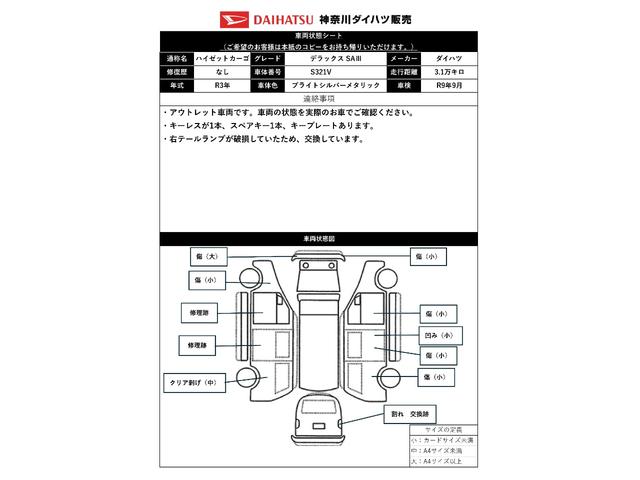 ハイゼットカーゴデラックスSAIII サポカーSワイド適合 エアコンオーバーヘッドシェルフ アクセサリーソケット 誤発進抑制装置 横滑り防止機能 オートハイビーム 光軸調整ダイヤル アイドリングストップ パワーウィンドウ キーレス(神奈川県)の中古車