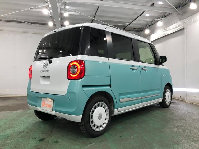 ムーヴキャンバスストライプスＧ　走行８７９４キロ／シートヒーター／純正マット１年保証距離無制限　走行距離８７９４キロ　ＵＳＢソケット　純正マット　サイドエアバッグ　ＬＥＤヘッドランプ　アイドリングストップ　シートヒーター　両側電動スライドドア　オート格納式ドアミラー（埼玉県）の中古車