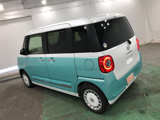 ムーヴキャンバスストライプスＧ　走行８７９４キロ／シートヒーター／純正マット１年保証距離無制限　走行距離８７９４キロ　ＵＳＢソケット　純正マット　サイドエアバッグ　ＬＥＤヘッドランプ　アイドリングストップ　シートヒーター　両側電動スライドドア　オート格納式ドアミラー（埼玉県）の中古車