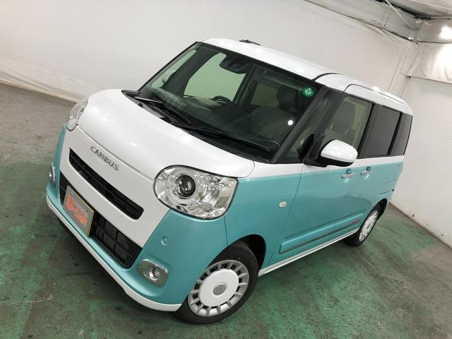 ムーヴキャンバスストライプスＧ　走行８７９４キロ／シートヒーター／純正マット１年保証距離無制限　走行距離８７９４キロ　ＵＳＢソケット　純正マット　サイドエアバッグ　ＬＥＤヘッドランプ　アイドリングストップ　シートヒーター　両側電動スライドドア　オート格納式ドアミラー（埼玉県）の中古車