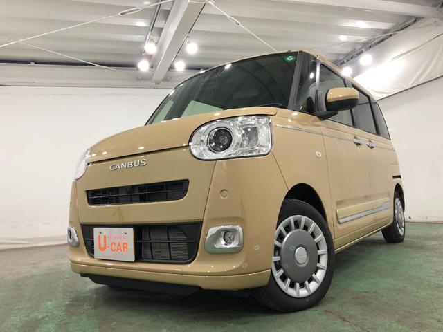 ムーヴキャンバスセオリーGターボ 走行3600キロナビ/全周囲カメラ一年保証・走行距離無制限走行3600キロ フルセグナビ ブルートゥース 全周囲カメラ クリアランスソナー オートライト LEDヘッドライト シートヒーター 両側電動スライドドア(埼玉県)の中古車