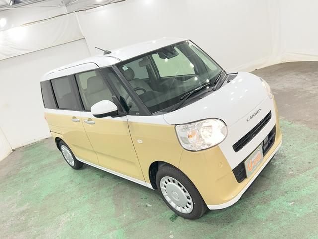 ムーヴキャンバスストライプスX 走行1557キロ/両側電動スライドドア1年保証距離無制限 走行距離1557キロ 純正マット サイドエアバッグ オートライト アイドリングストップ 両側電動スライドドア オート格納式ドアミラー キーフリー(埼玉県)の中古車