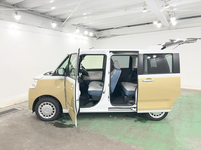 ムーヴキャンバスストライプスX 走行1557キロ/両側電動スライドドア1年保証距離無制限 走行距離1557キロ 純正マット サイドエアバッグ オートライト アイドリングストップ 両側電動スライドドア オート格納式ドアミラー キーフリー(埼玉県)の中古車