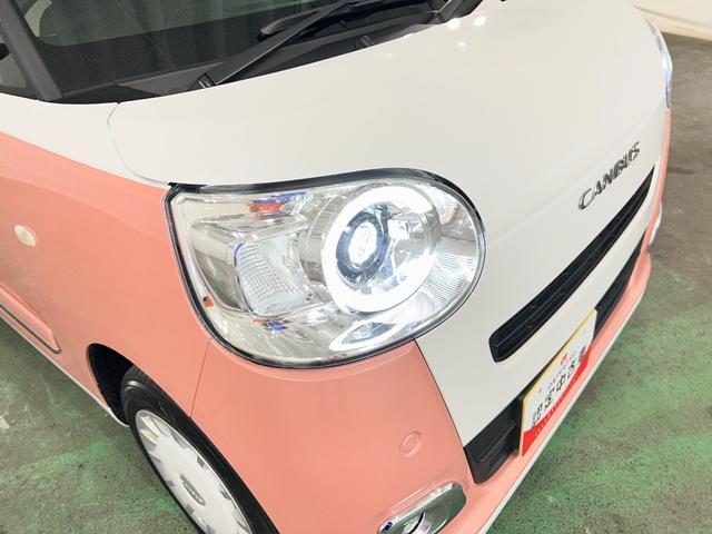 ムーヴキャンバスストライプスG 走行2366キロ/LEDヘッドランプ/マット禁煙車 ワンオーナー 1年保証距離無制限 新車保障継承 走行距離2366キロ 純正マット サイドエアバッグ LEDヘッドランプ アイドリングストップ シートヒーター 両側電動スライドドア(埼玉県)の中古車